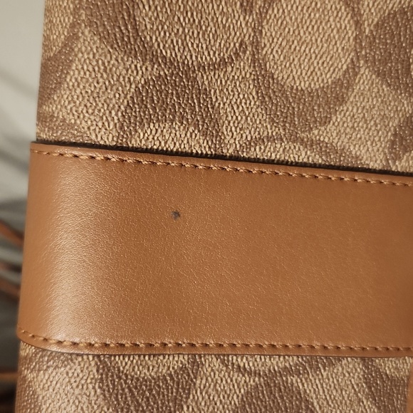 Coach Long Zippered Accordion Wallet, Tan Monogram and Leather - Picture 5 of 16